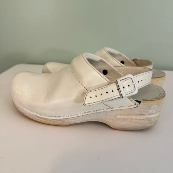 Dansko Ingrid Clogs 39 8.5-9 Medical Nurse Professional Leather Slingback White - Picture 4 of 8